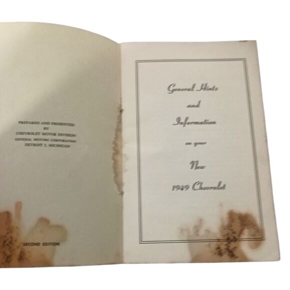 Your 1949 Chevrolet Original Owners Manual Booklet Paper Vintage Mid Century.  C - Picture 2 of 14